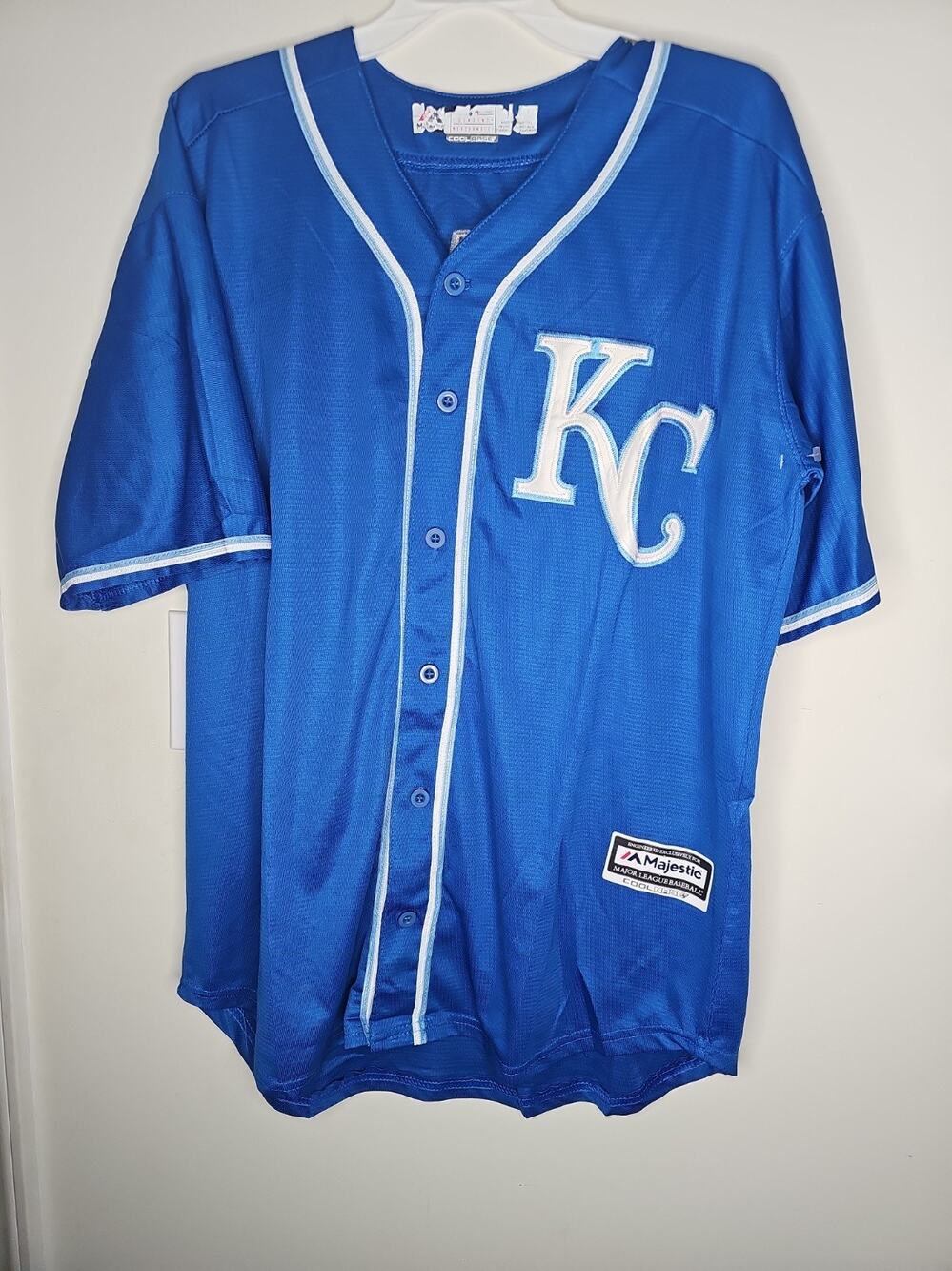 Majestic Coolbase MLB Kansas City Royals # 35 Eric Hosmer Baseball Jersey Sz L